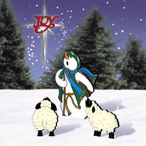 Snow Shepherd & Sheep