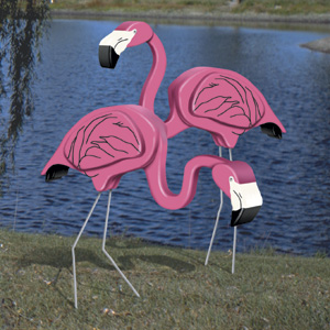 Big 3D Flamingos