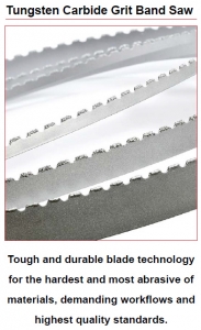 Tungsten carbide outlet bandsaw blades