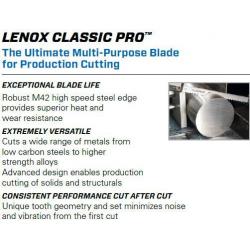 Welded to Length LENOX CLASSIC PRO Blade Material