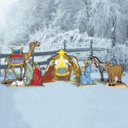 Lawn Nativity Manger Set